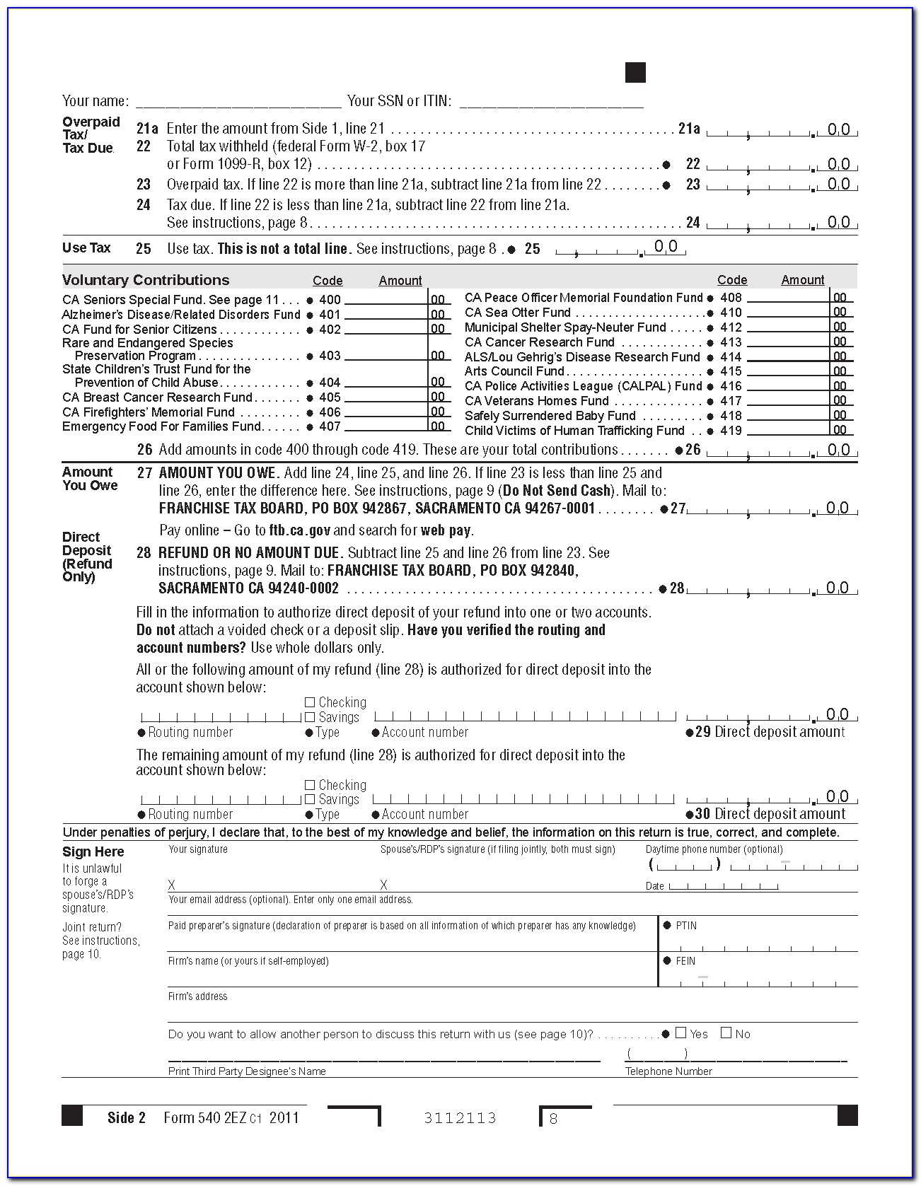 2013 Ca State Tax Forms