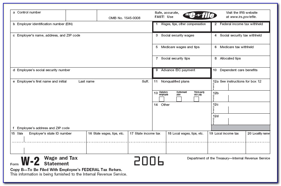 2014 W2 Form Template