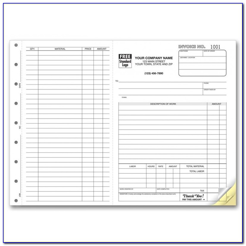 3 Part Carbonless Invoice Forms