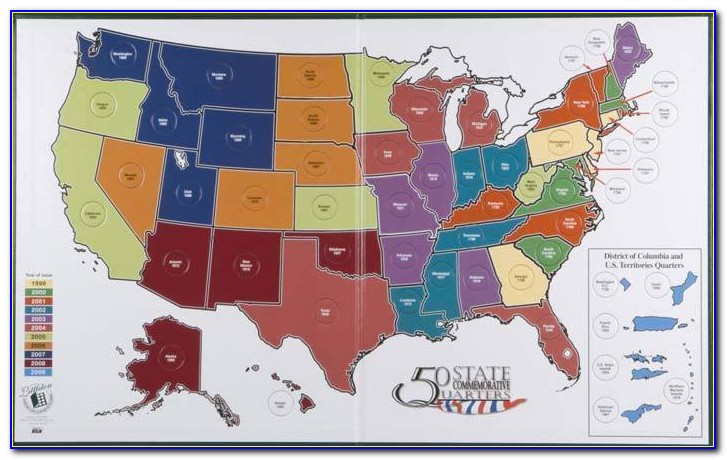 50 State Quarters Collector's Map