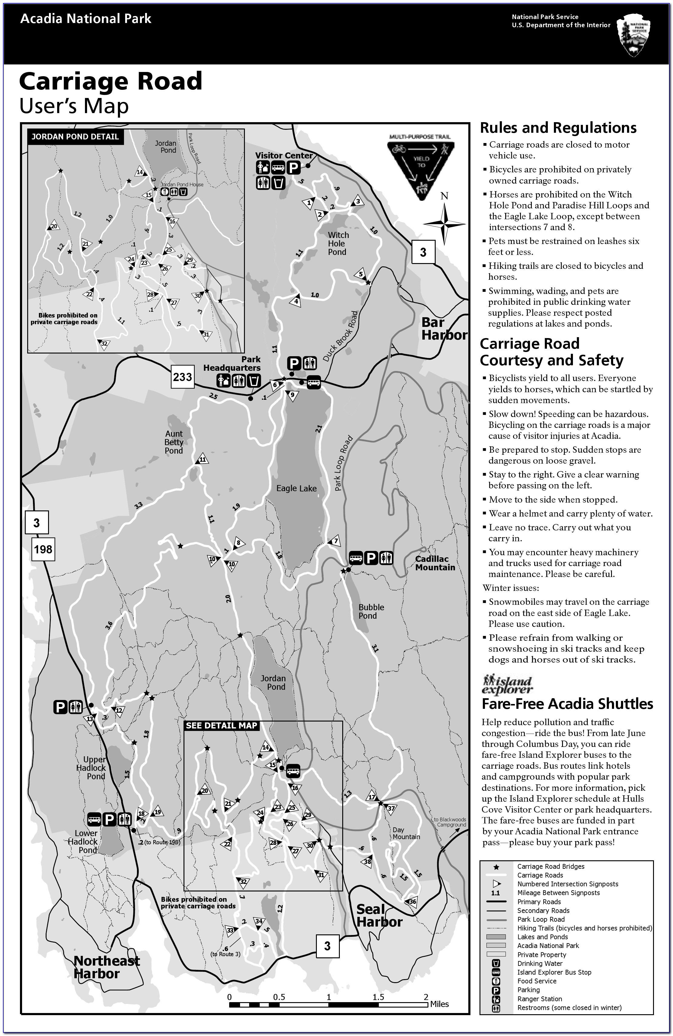 Acadia National Park Beehive Trail Map