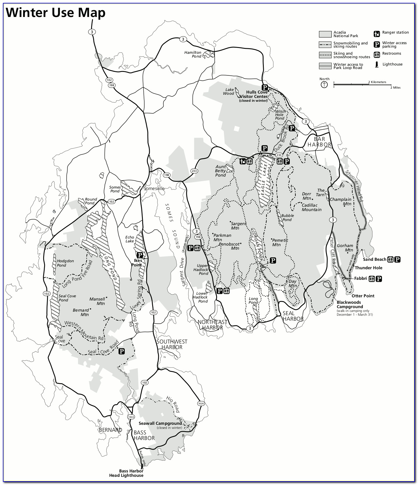 Acadia National Park Precipice Trail Map
