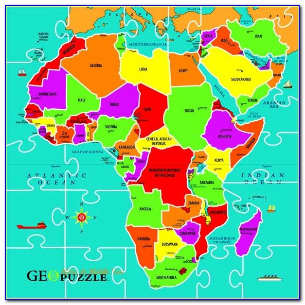 Africa Map Puzzle Printable