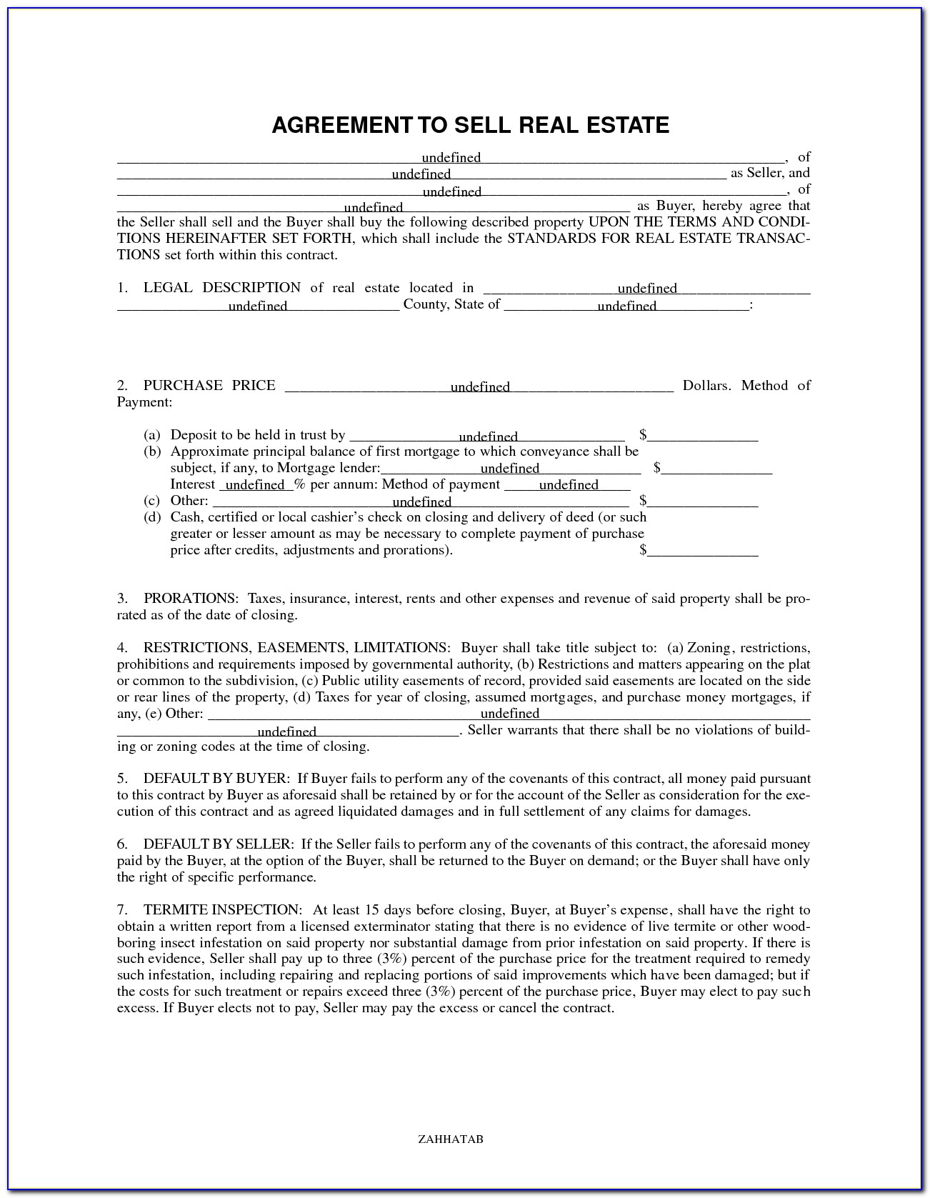 Agreement To Buy And Sell Real Estate Form 330
