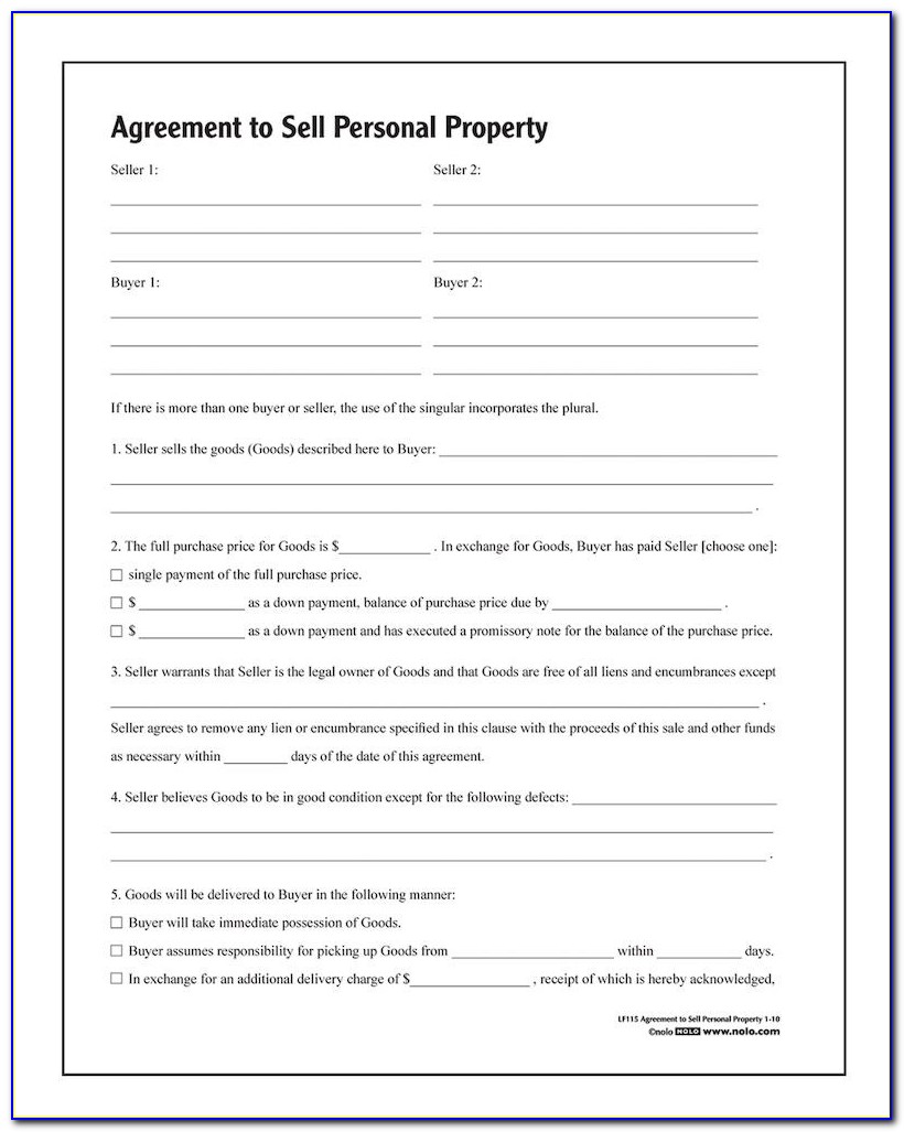 Agreement To Buy And Sell Real Estate Residential Form 310