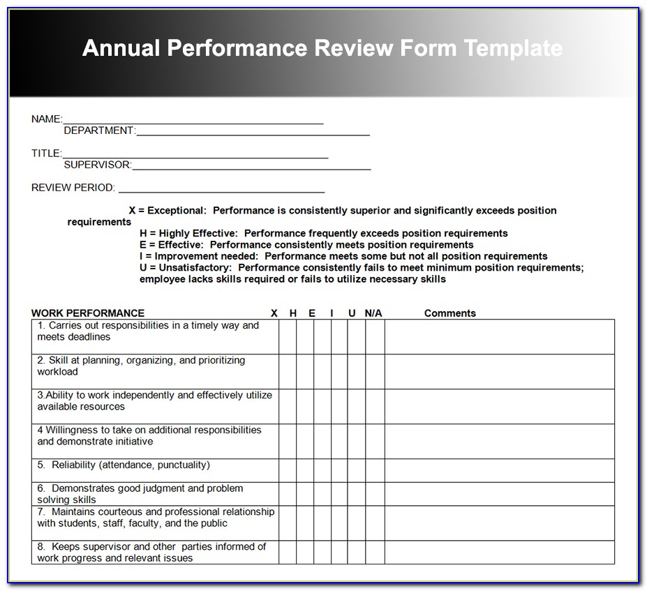 Annual Performance Evaluation Form