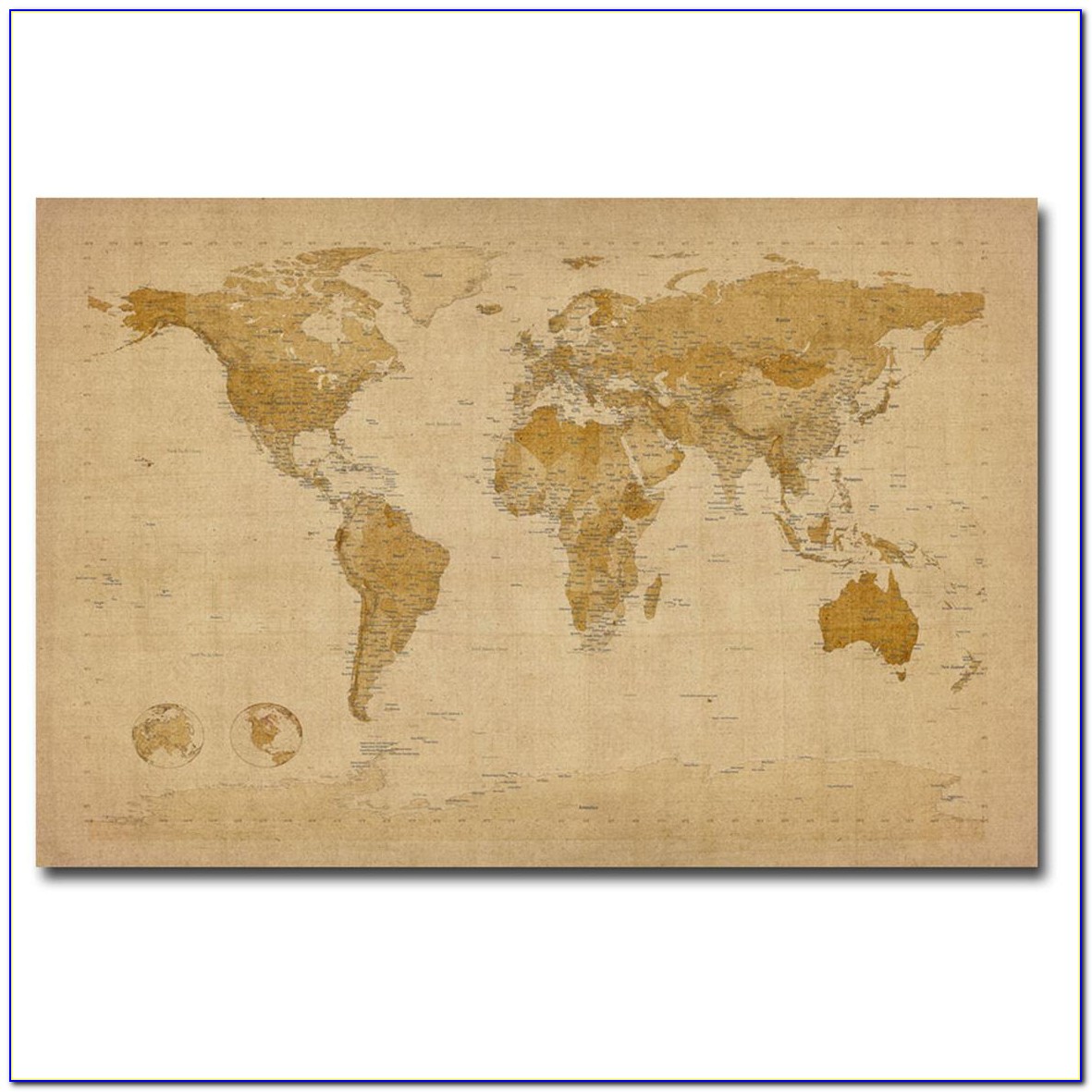 Antique World Map Canvas