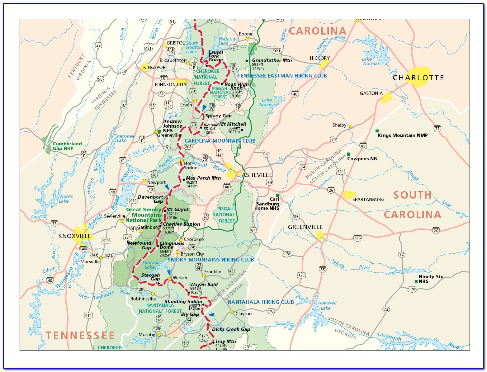 Appalachian Trail Map Nc