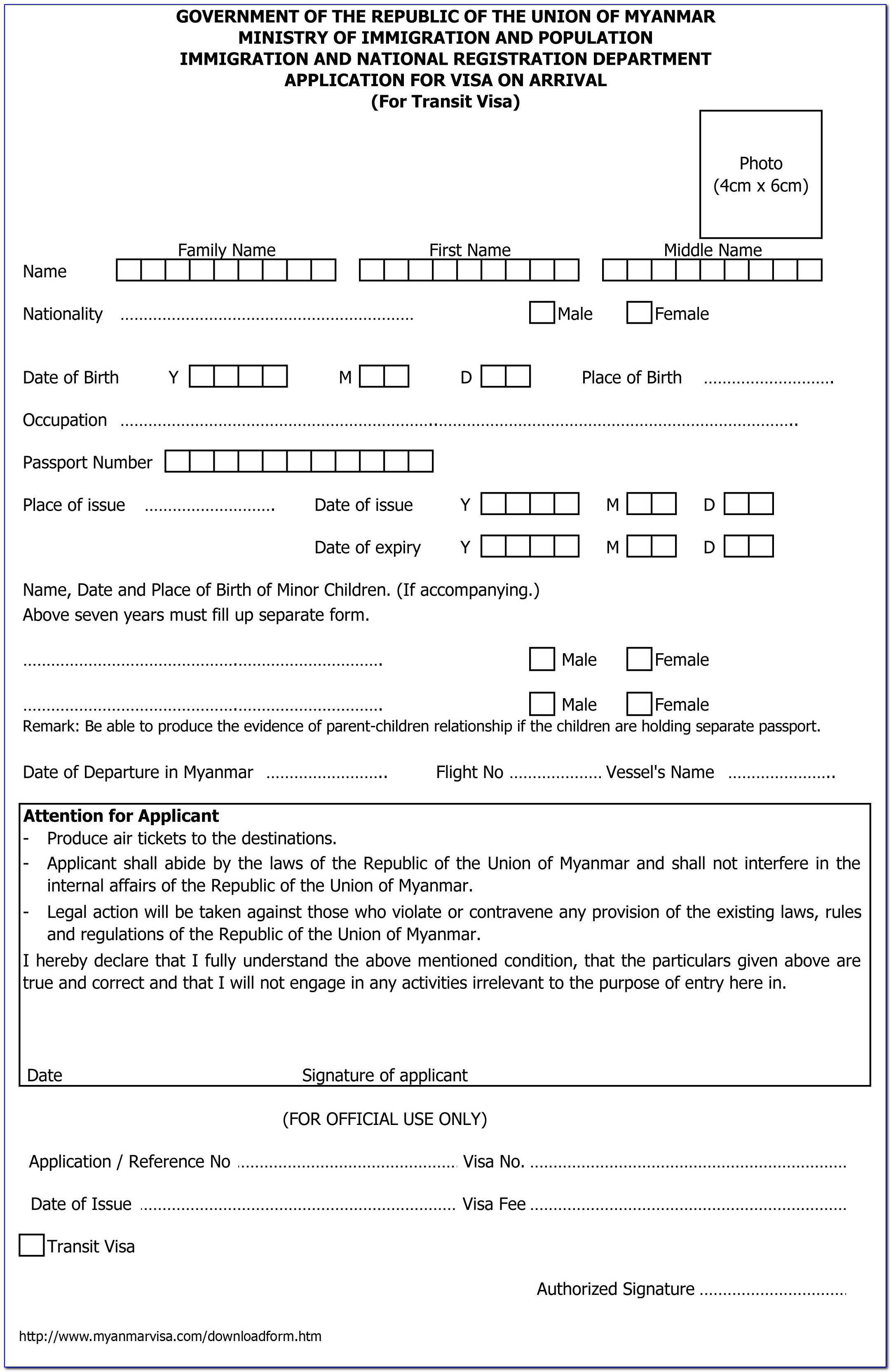 Application Forms For China Visa