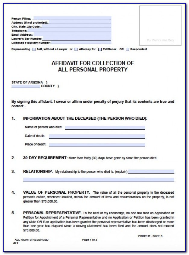 Arizona Informal Probate Forms