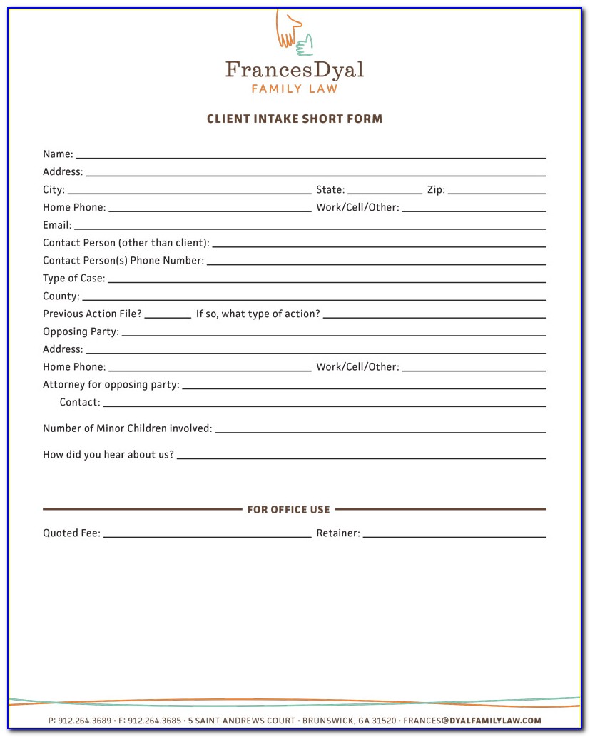 Attorney Client Intake Form
