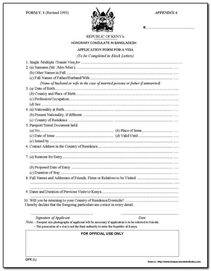Australian Embassy Visa Application Form