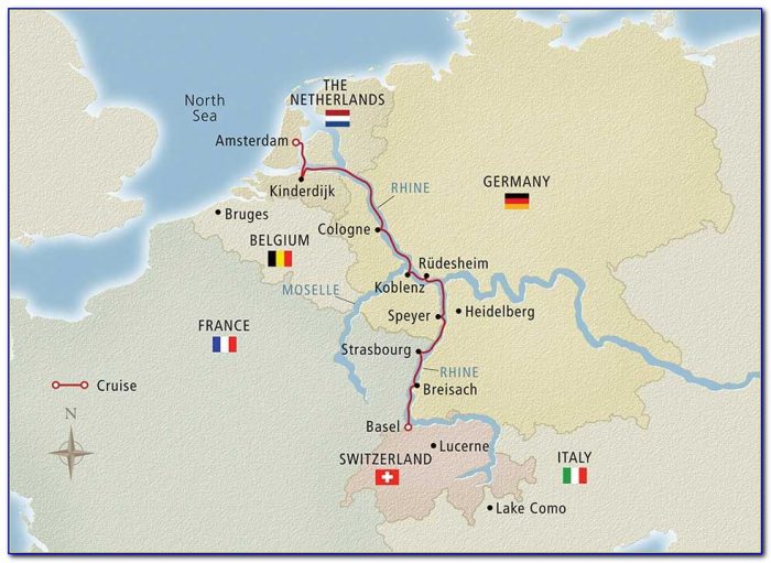 Avalon Rhine River Cruise Map