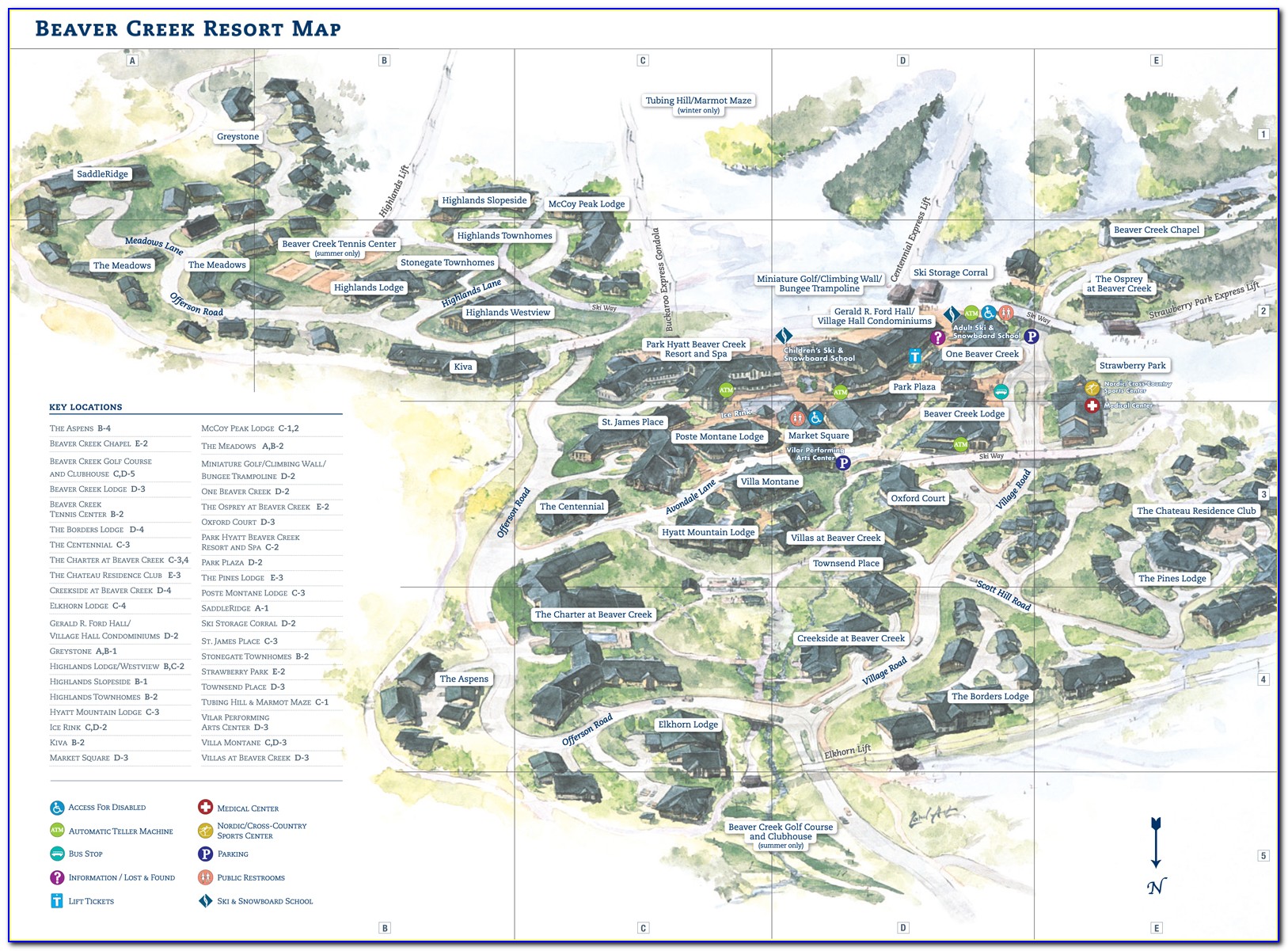 Beaver Creek Lodging Map