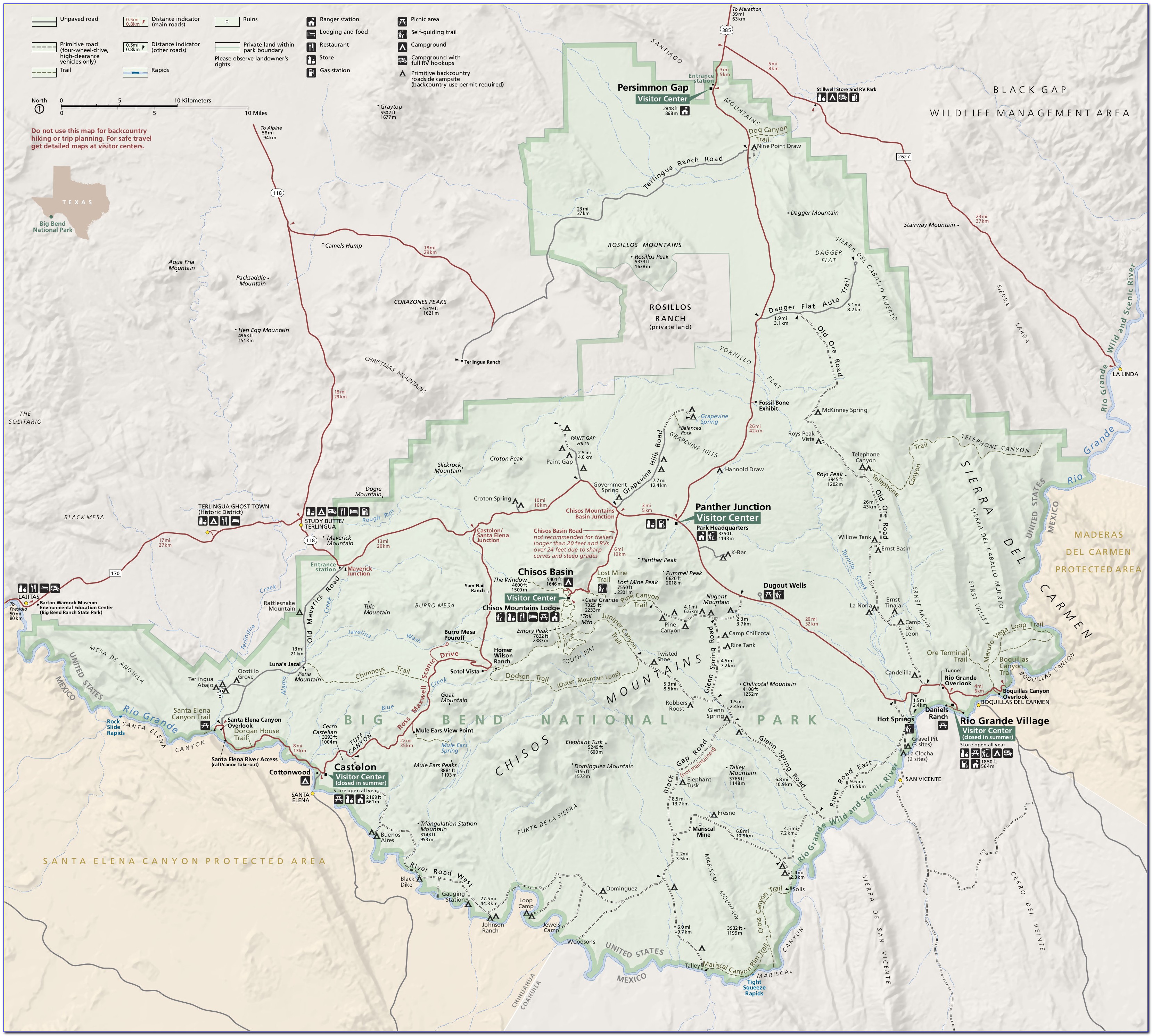 Big Bend National Park Jeep Trail Map