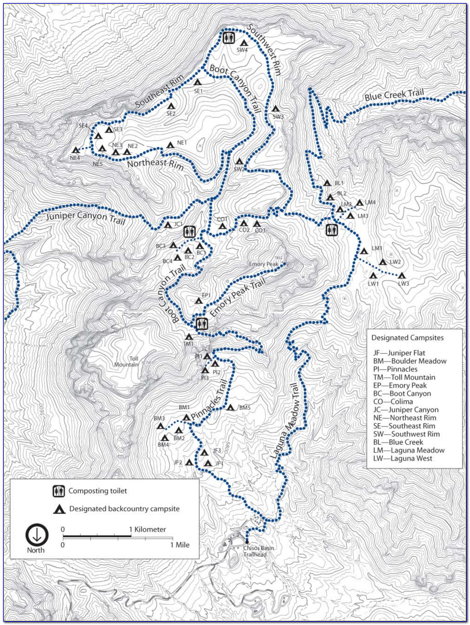 Big Bend National Park Trail Map Pdf