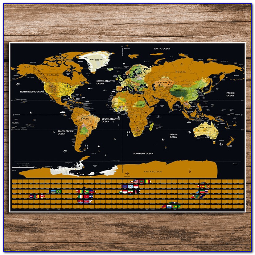 Black And Gold Scratch Off Map