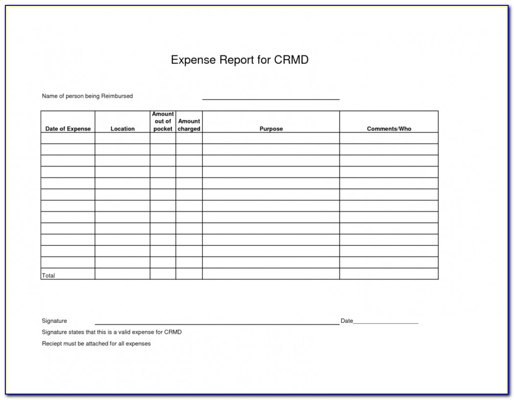 Blank Expense Report Forms