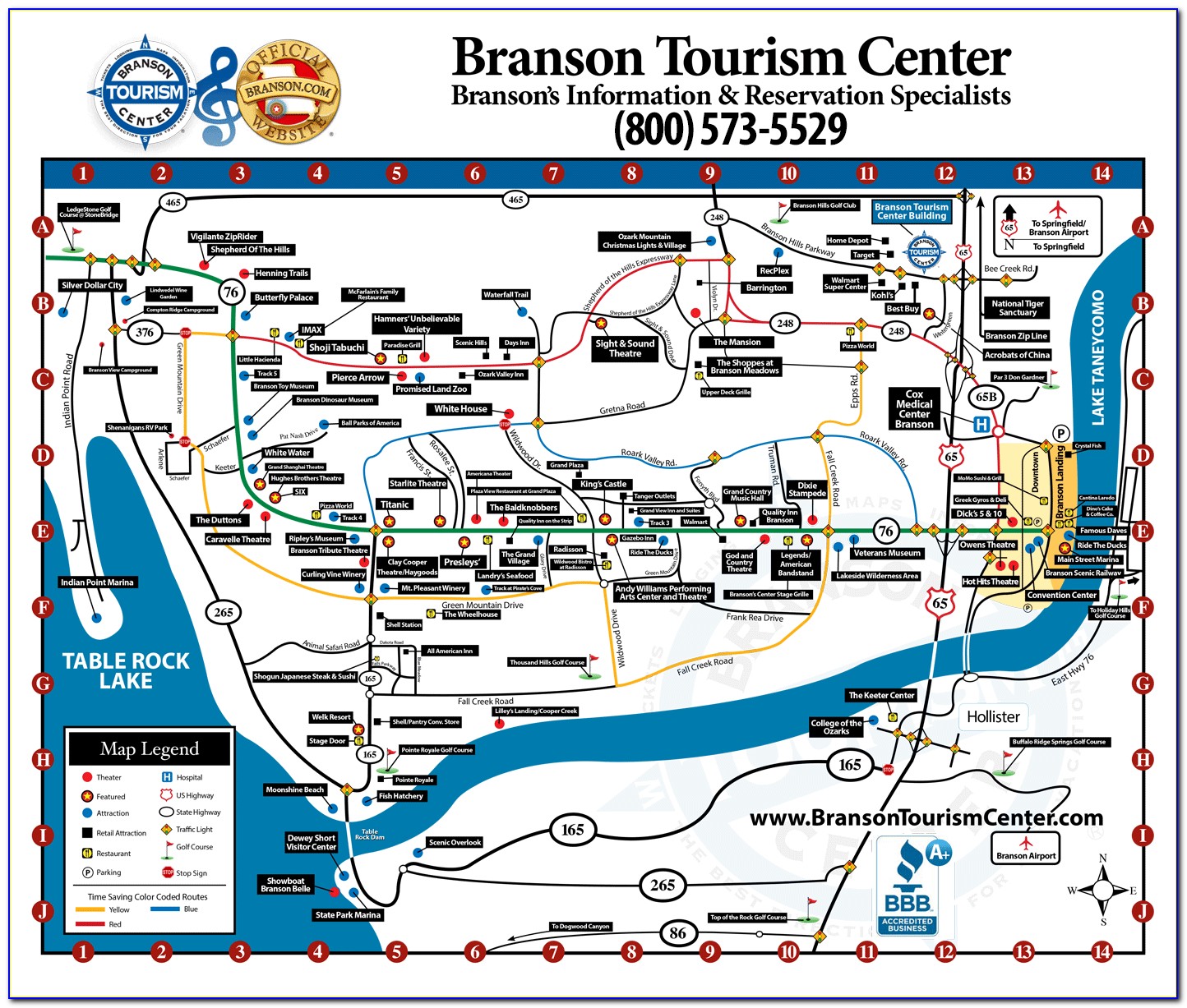 Branson Map Of Attractions
