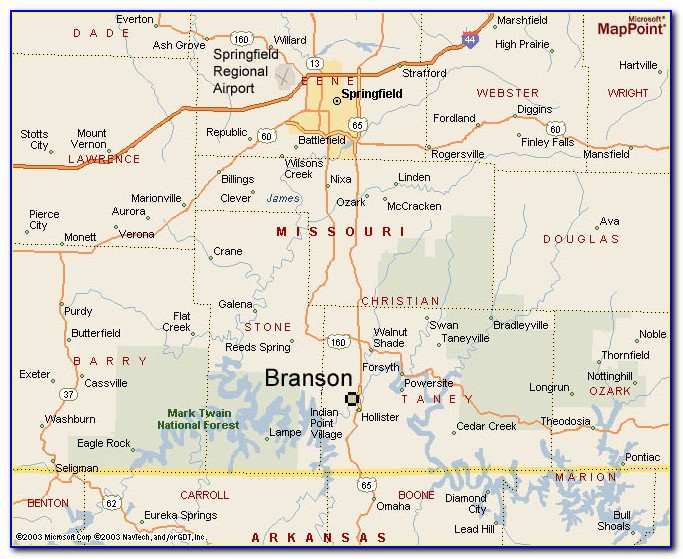 Branson Missouri Map Of Hotels