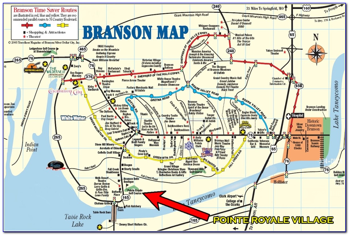 Branson Mo Attractions Map