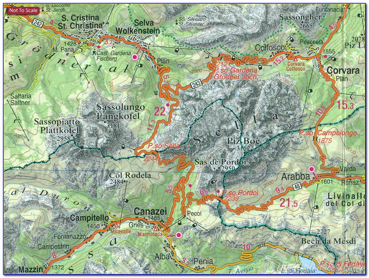Brenta Dolomites Hiking Map
