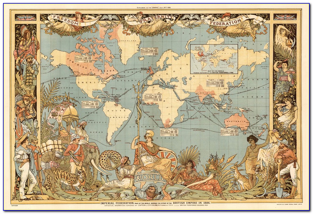 British Empire Map Poster