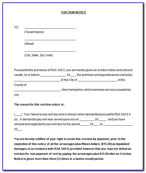 California Eviction Notice Form Free Download