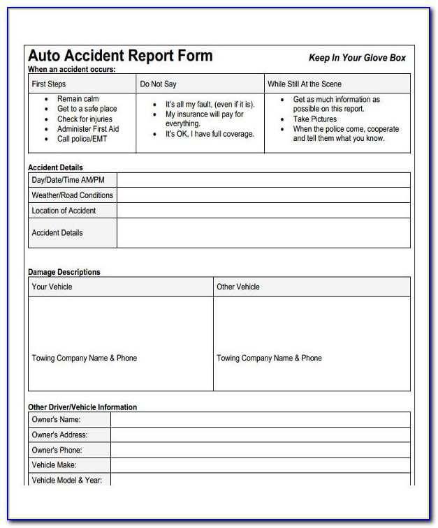 Car Accident Claim Forms