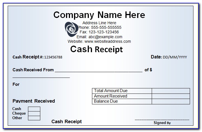 Cash Receipt Format Doc Free Download