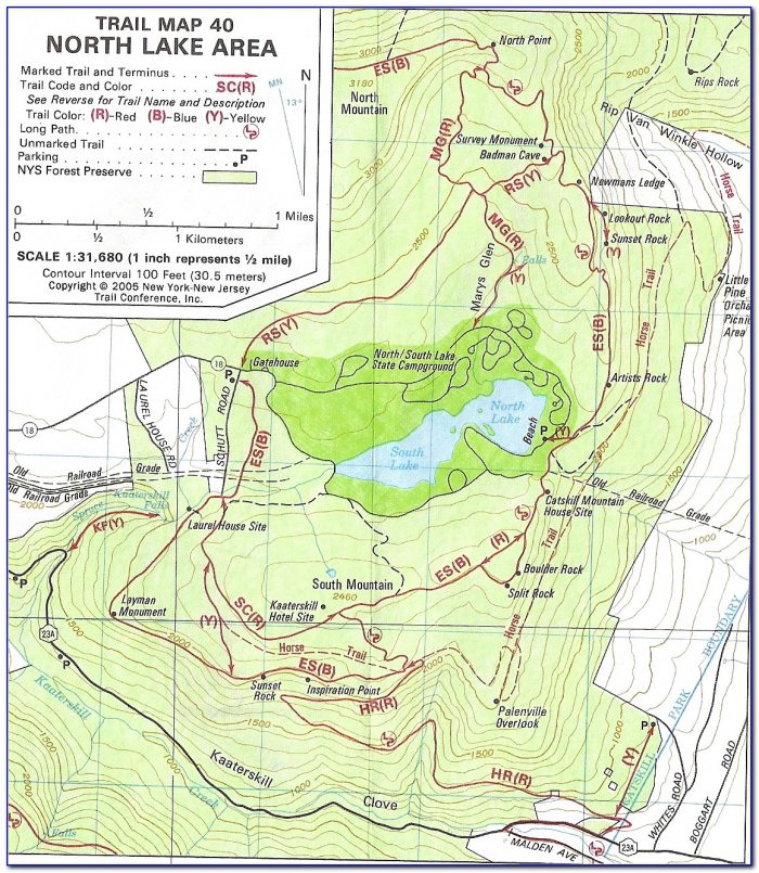 Catskill Mountains Hiking Map