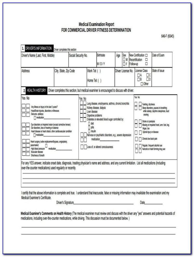Cdl Medical Exam Form Colorado