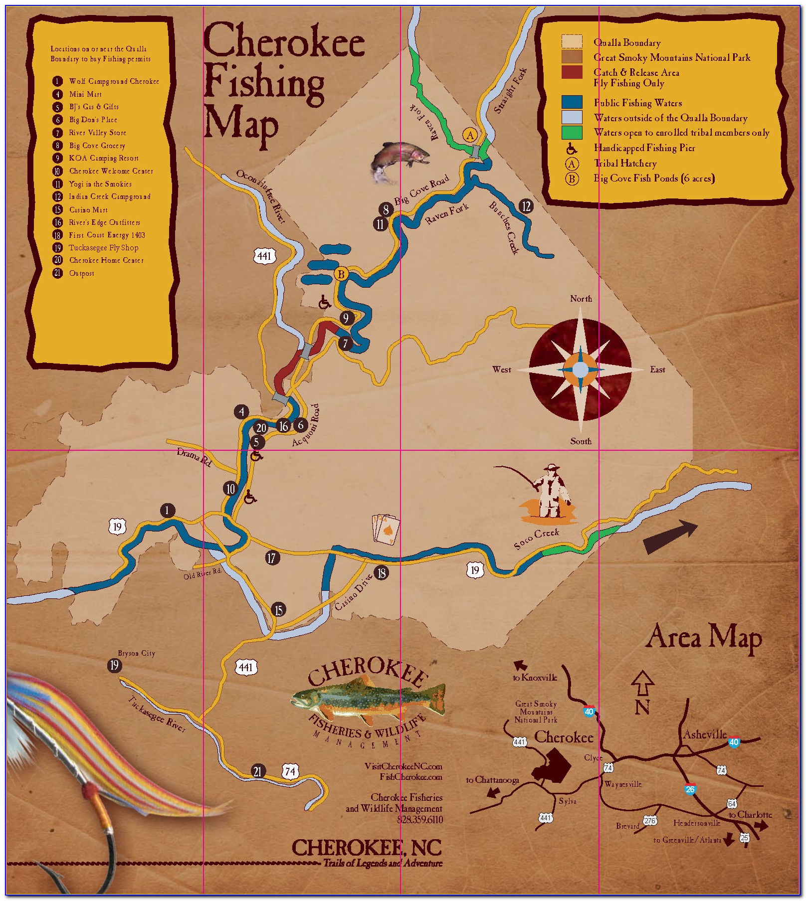 Cherokee Nc Trout Fishing Map