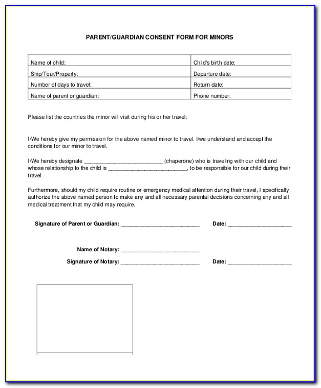 Child Guardian Consent Form Texas