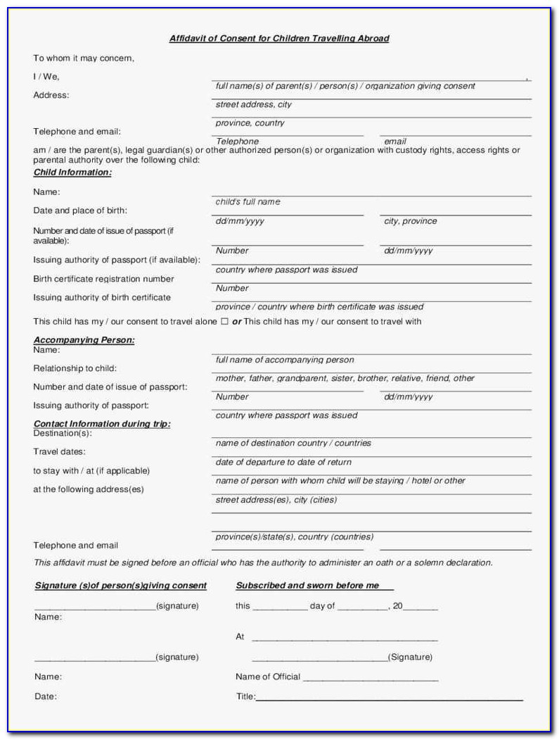 Free Child Domestic Travel Consent Form Template Lovely Sample Consent Letter For Child Travelling Abroad Uk
