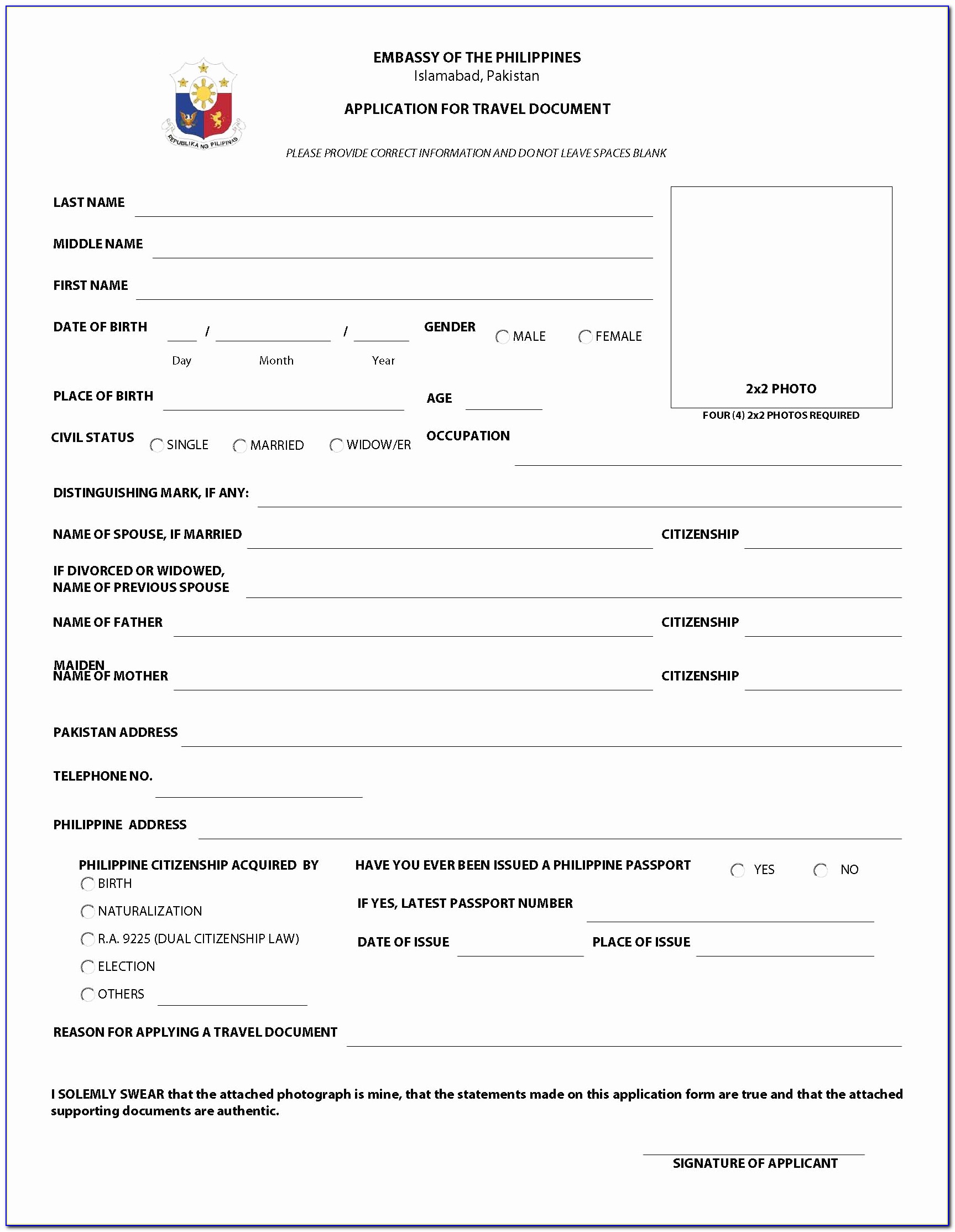 China Visit Visa Application Form For Pakistan Beautiful Philippine Embassy Forms