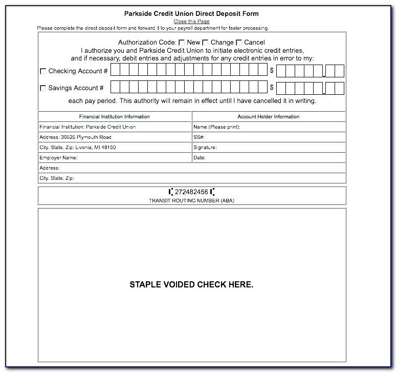 Citizens Bank Payroll Direct Deposit Authorization Form
