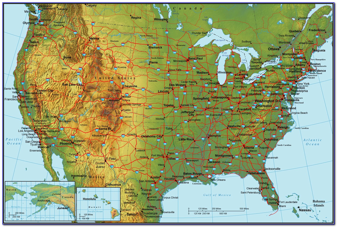 Contour Map Of Usa