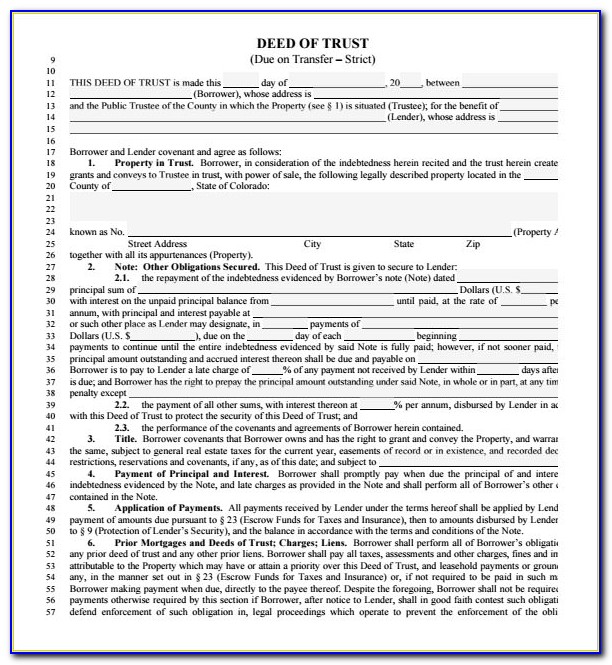 Deed Of Trust Sample Form Philippines