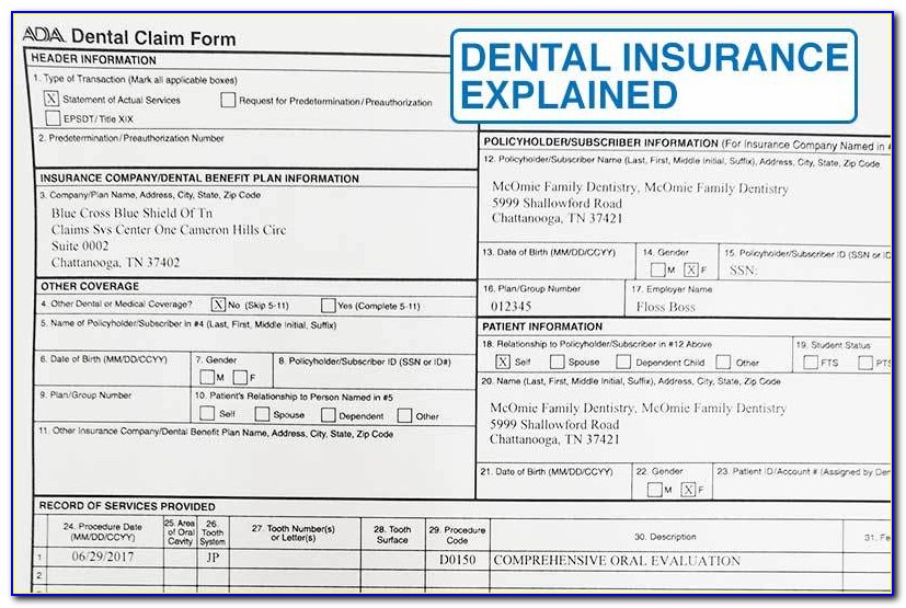 Dental Insurance Claim Form Pdf
