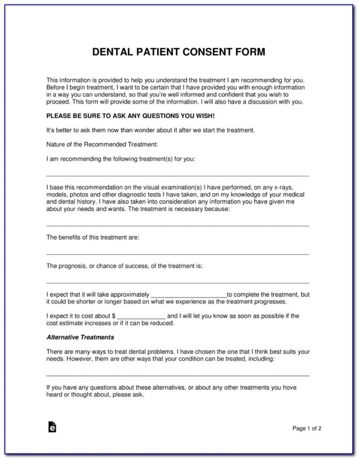 Dental Treatment Informed Consent Form