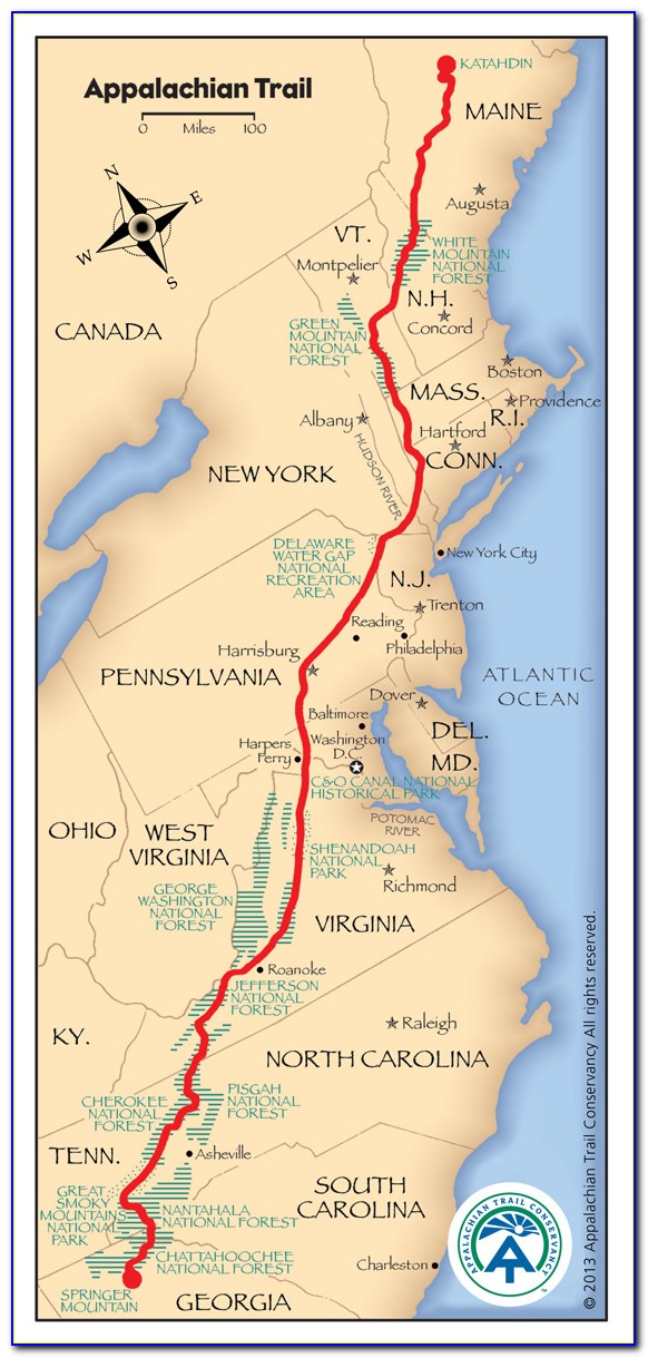 Detailed Map Of Appalachian Trail In Virginia