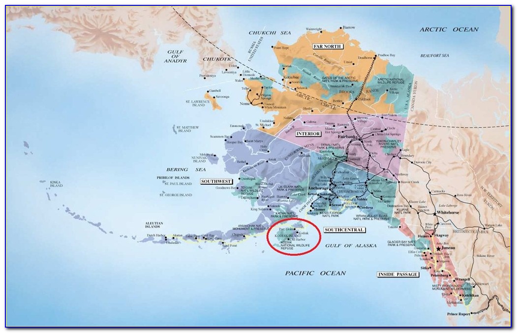 Detailed Map Of Kodiak Island