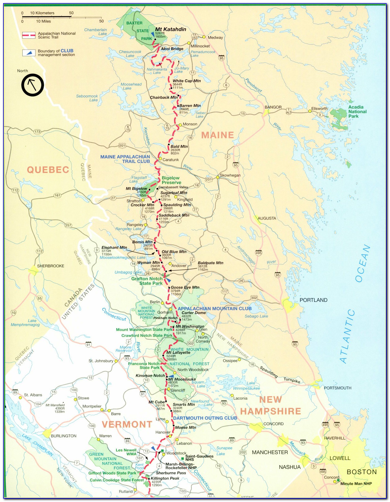 Detailed Map Of The Appalachian Trail