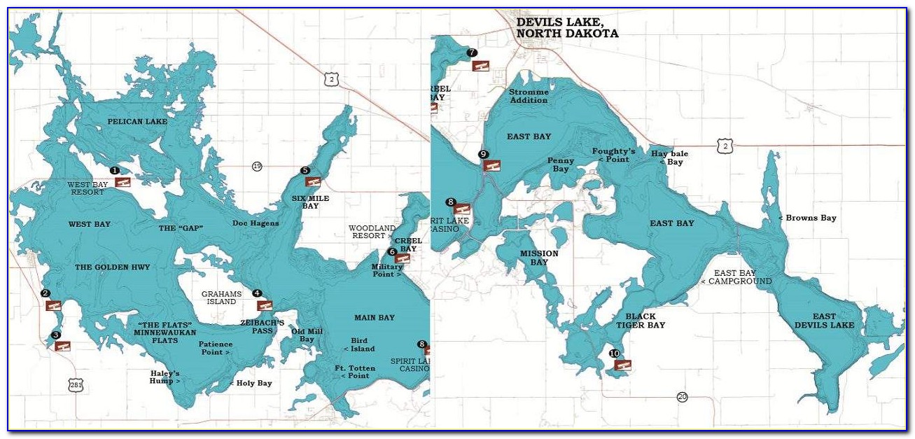 Devils Lake Michigan Fishing Map