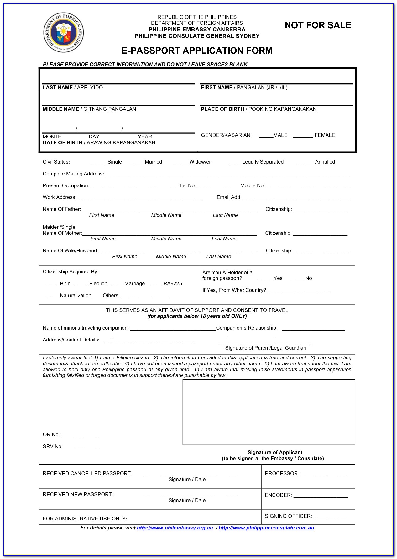 Dfa Application Form For Lost Passport