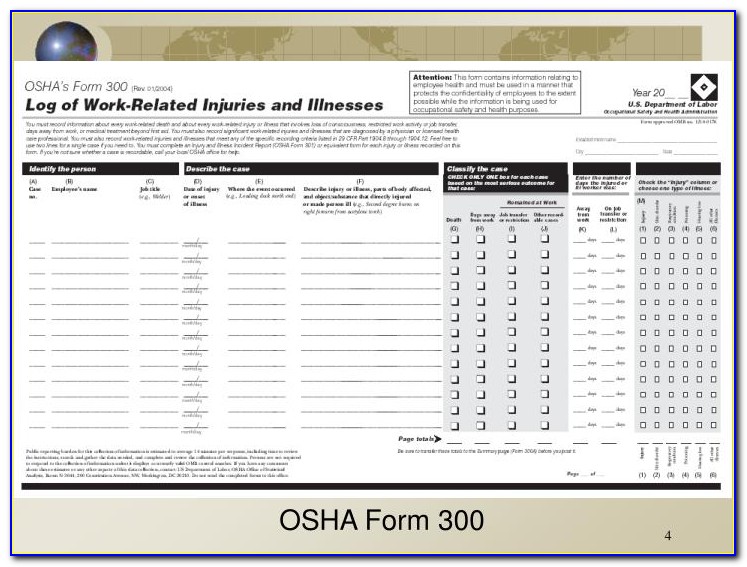 Difference Between Osha Form 300 And 300a