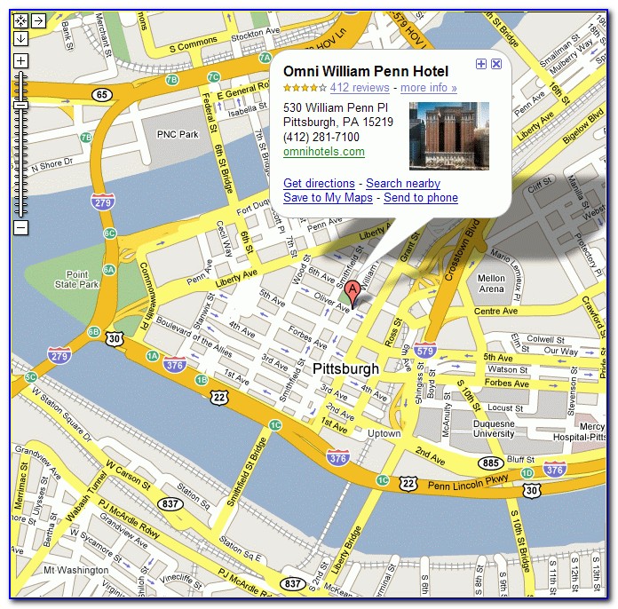Downtown Pittsburgh Hotels Map