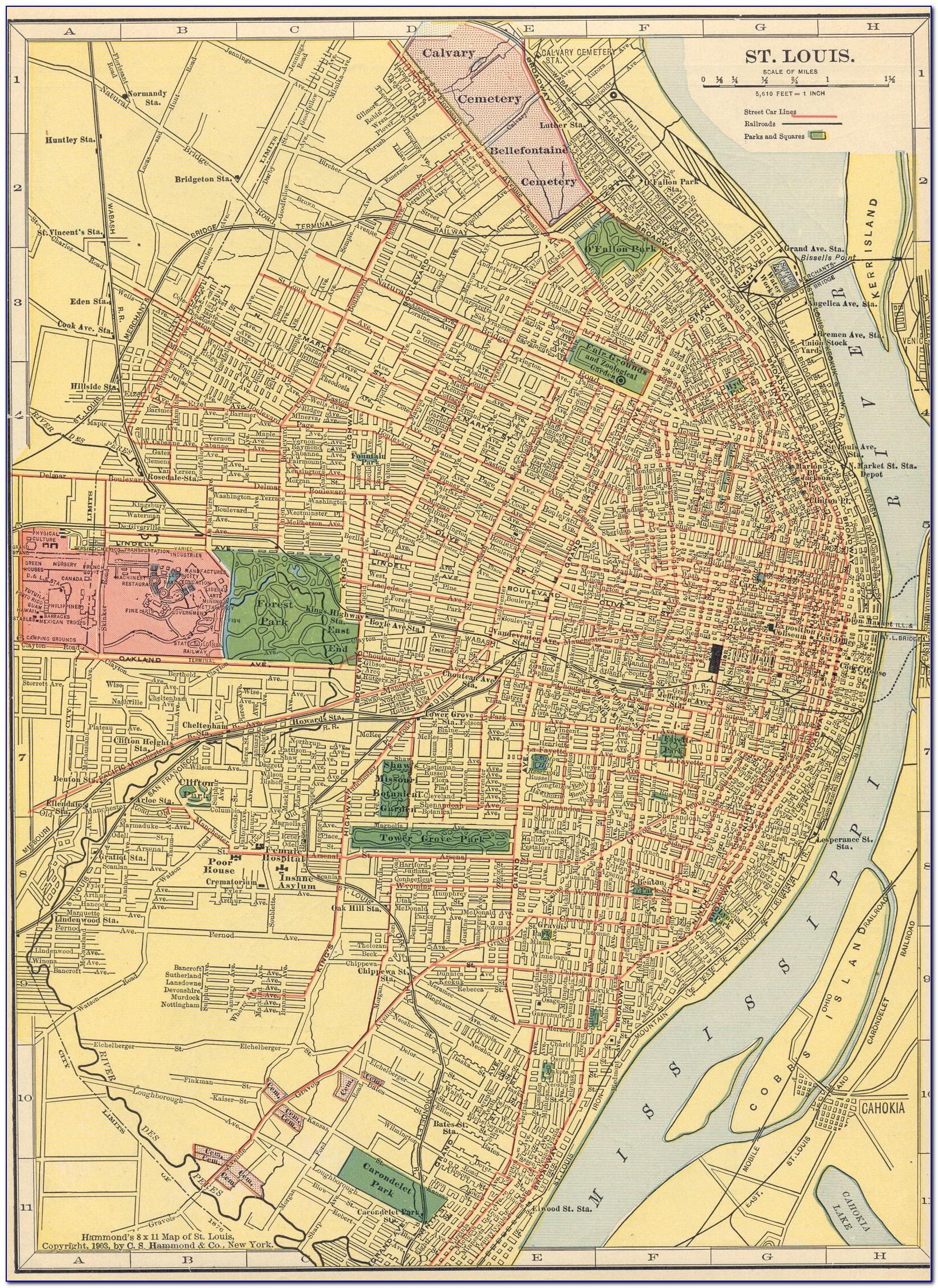 East St Louis Street Map