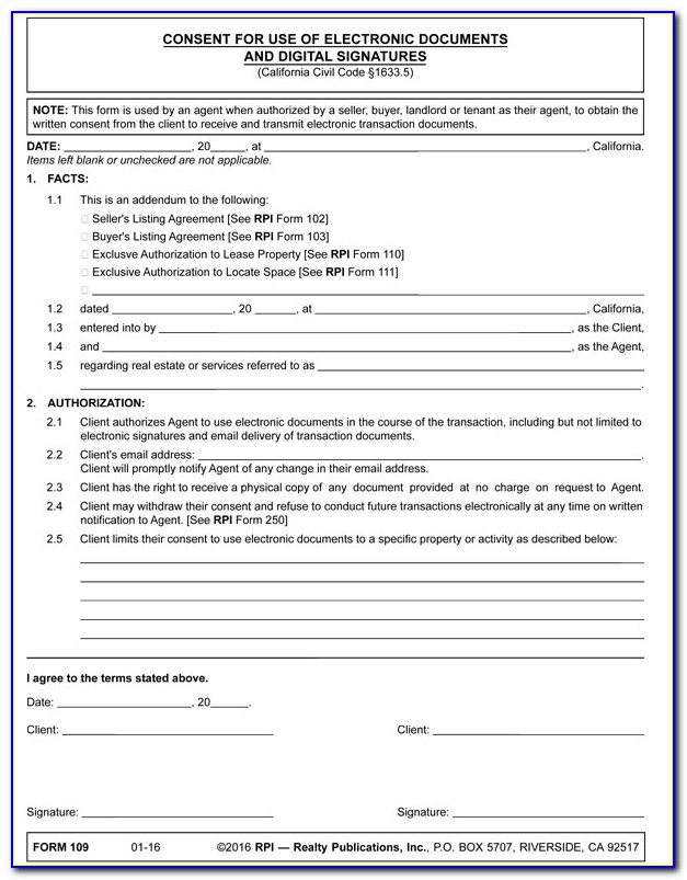 Electronic Signature Authorization Form